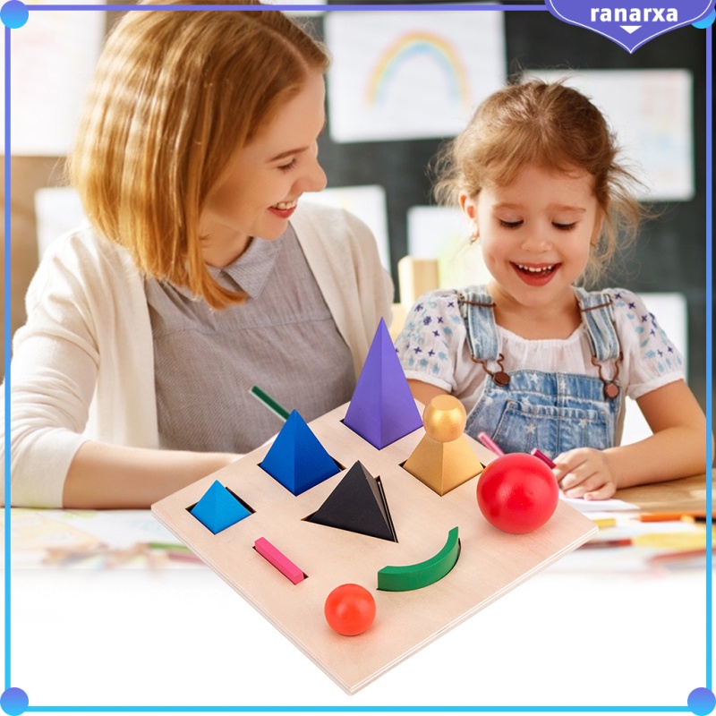 Geometric Multiple Shape Puzzle Board Wooden Block Match Game Geography Puzzle Sensory Board Early Development Best Gift for Kids 1 2 3 Years Old