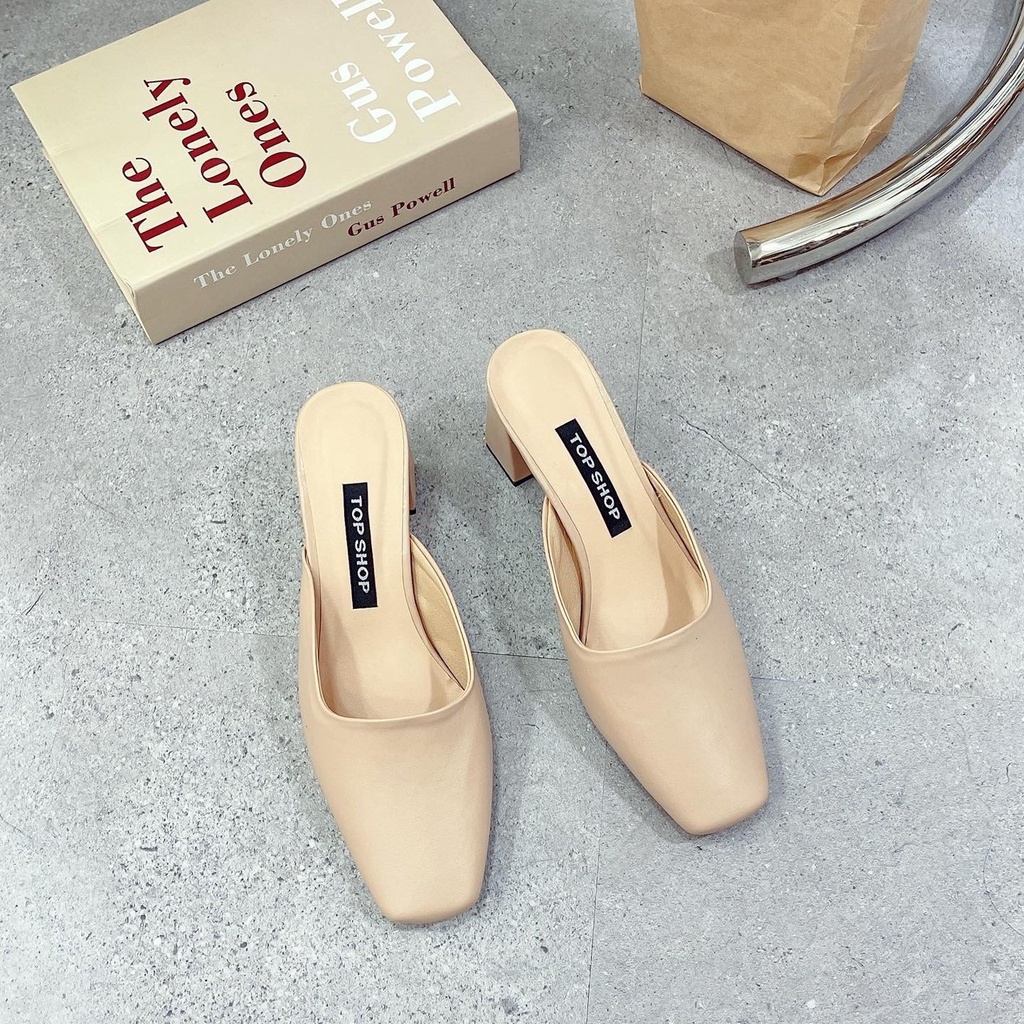 [Mã 33FASHIONSALE giảm 12% đơn 99K] giày cao gót mũi sục cực xinh gót vuông thoải mái cao 7F