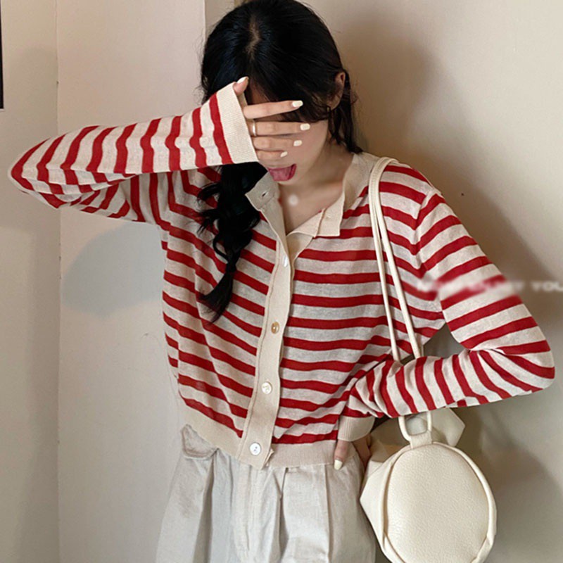 Áo Khoác Cardigan Sọc Nhiều Màu Thời Trang Cho Nữ