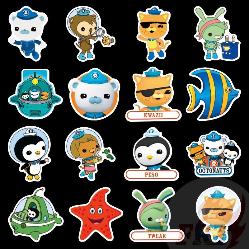 ❉ The Octonauts Giấy và decal dán tường ❉ 50Pcs/Set Cartoon Fashion DIY Mixed Decals Doodle Stickers