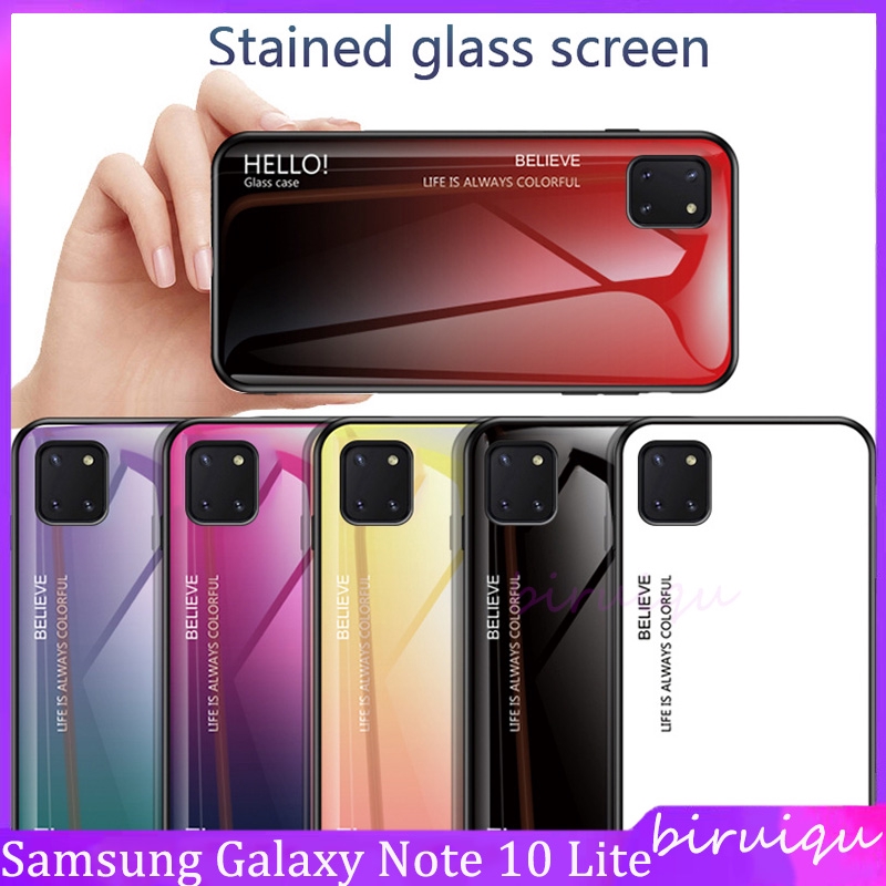 Samsung Galaxy Note 10 Lite Hard Glass Case Glossy Gradient Glass Phone Case