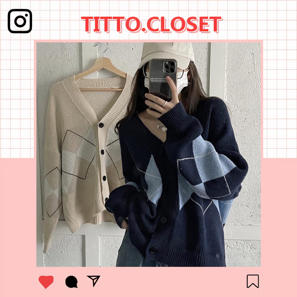 Áo Cardigan Len Quả Trám - Titto Closet | BigBuy360 - bigbuy360.vn
