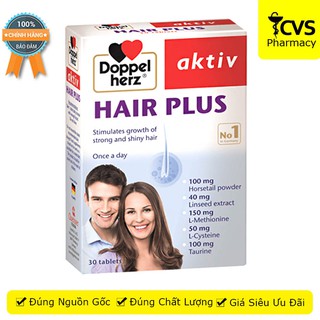 Viên uống Hair Plus (Doppel Herz Aktiv) - Hỗ trợ cho mái tóc khỏe, giảm rụng tóc - cvspharmacy