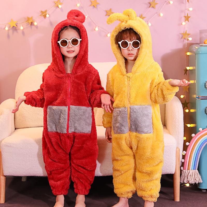 Bộ Đồ Ngủ Liền Thân Hóa Trang Teletubbies Dipsy PO Lala Tinky Winky Halloween Cho Bé