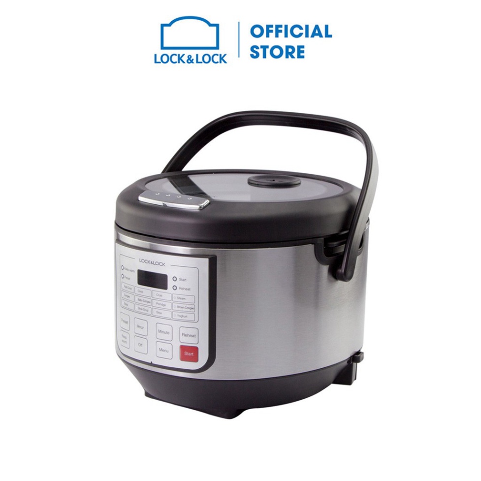 [HÀNG CHÍNH HÃNG] Nồi cơm điện thương hiệu Lock&Lock 220V, 700W, 50/60Hz, 1.8L(5L) - Màu đen-EJR151