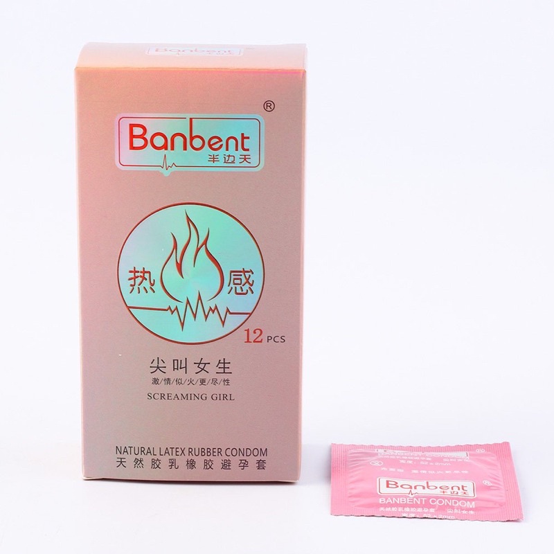 Bao cao su BANBENT Screaming girl 001, mỏng, nhiều gel, truyền nhiệt tốt, hương thơm Hộp 12 bcs