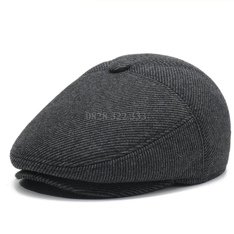 MŨ BERET NAM TRUNG NIÊN, chất len dạ ấm áp, có che tai và gáy