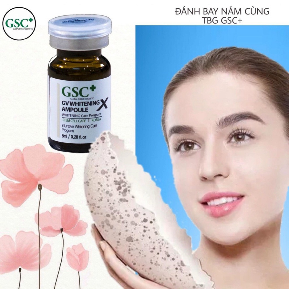 Tế Bào Gốc Xóa Mờ Nám, Trắng Da GSC GV Whitening Ampoule - 01 ỐNG X 8ML