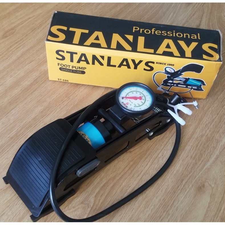 Máy Bơm Hơi Đạp Chân 1 Nòng Stanlays 686/ bơm xe đạp, xe máy, ô tô