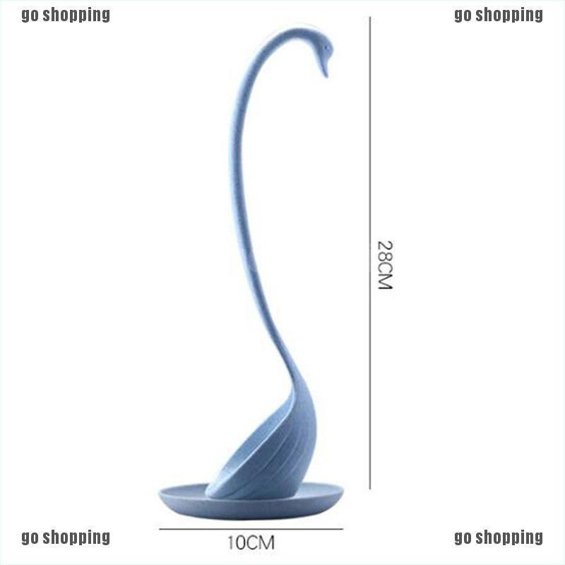 {go shopping}Plastic swan shaped long handled ladle soup spoon kitchen tableware dinnerware