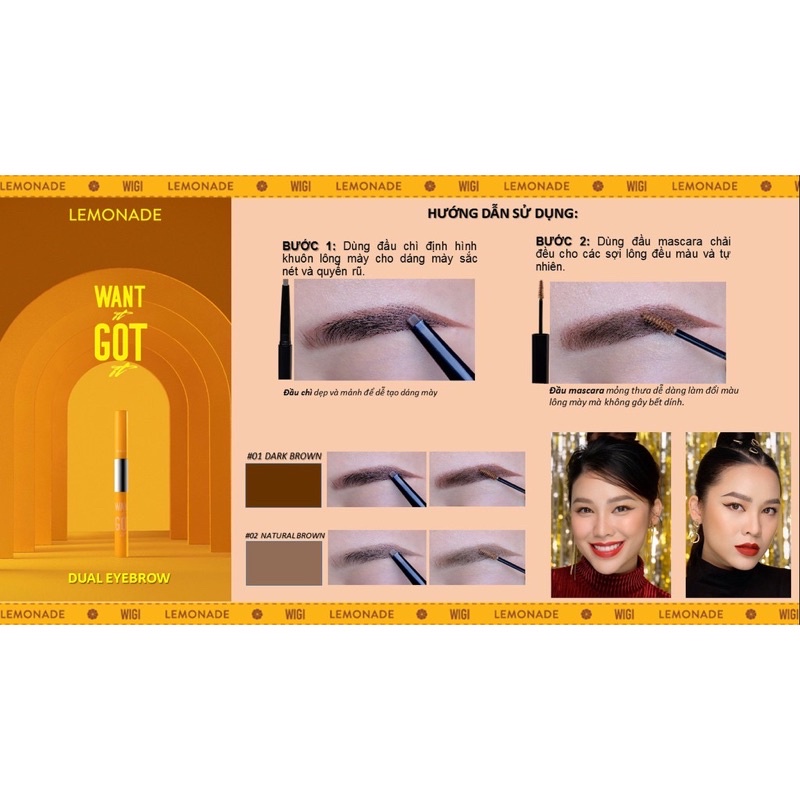 CHÌ KẺ MÀY 2 ĐẦU LEMONADE WANT IT GO IT DUAL EYEBROW