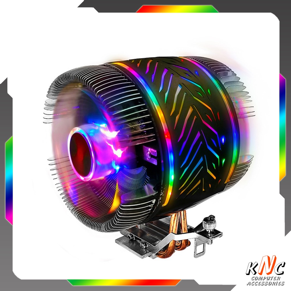 Quạt Tản Nhiệt CPU Coolmoon Tuarbin T2 Led RGB 4 Ống Đồng Tự Đảo Màu Nhiều Hiệu Ứng