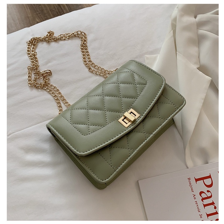 Túi Xách Đeo Chéo Cỡ Nhỏ Phối Dây Xích Đính Đá Thời Trang Nữ Đơn Giản