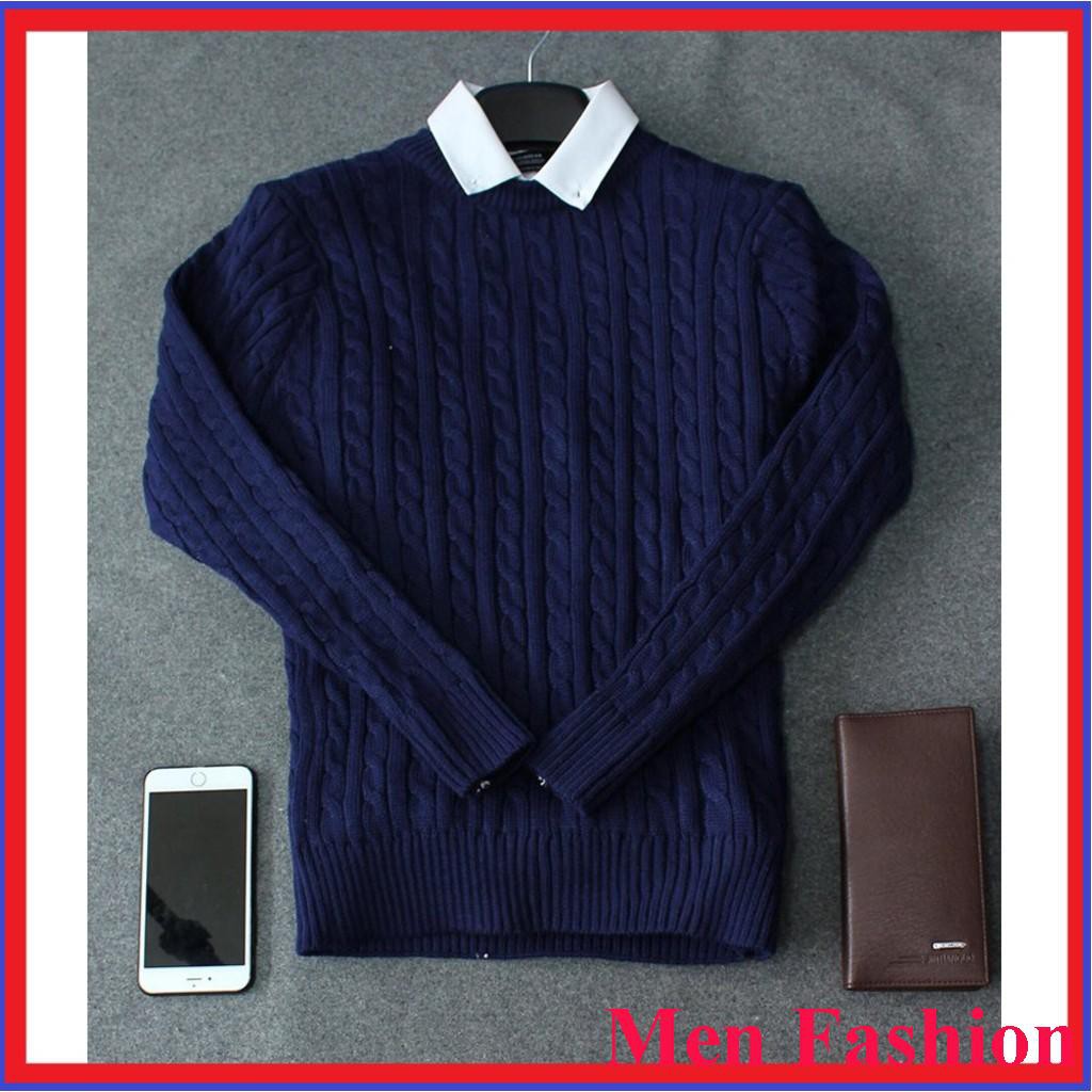SALE OFF Giá gốc Áo len thừng nam màu xanh than đậm