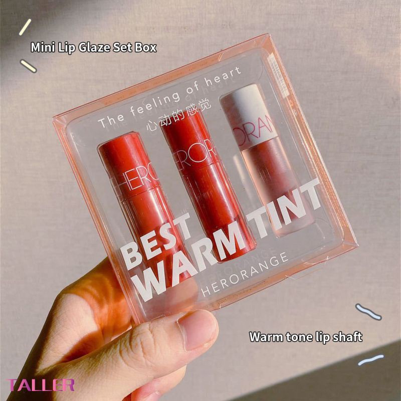 [Hàng mới về] Bộ 3 thỏi son mini herorange chất lượng cao xinh xắn | BigBuy360 - bigbuy360.vn