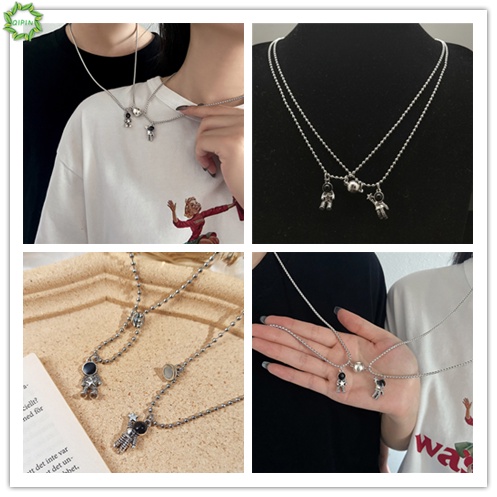 Bộ 2 sợi dây chuyền mặt hình phi hành gia kiểu Hàn Quốc