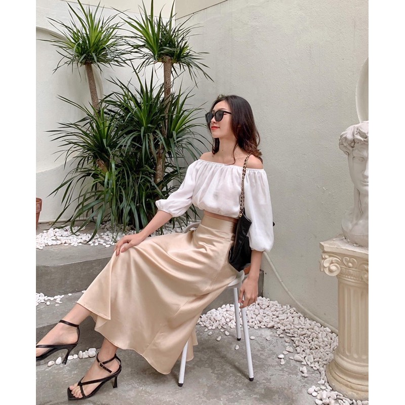 ZIEL_Chân váy lụa dài