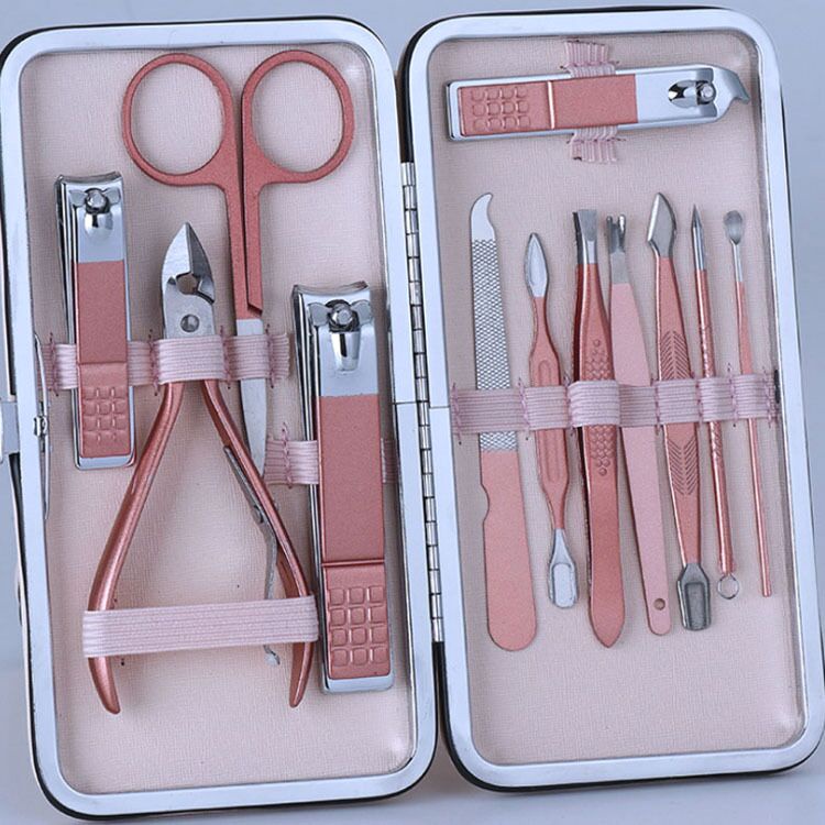 BỘ DỤNG CỤ CẮT TỈA MÓNG ĐA NĂNG 18 CHI TIẾT HỘP HỒNG SIÊU ĐẸP SANG CHẢNH