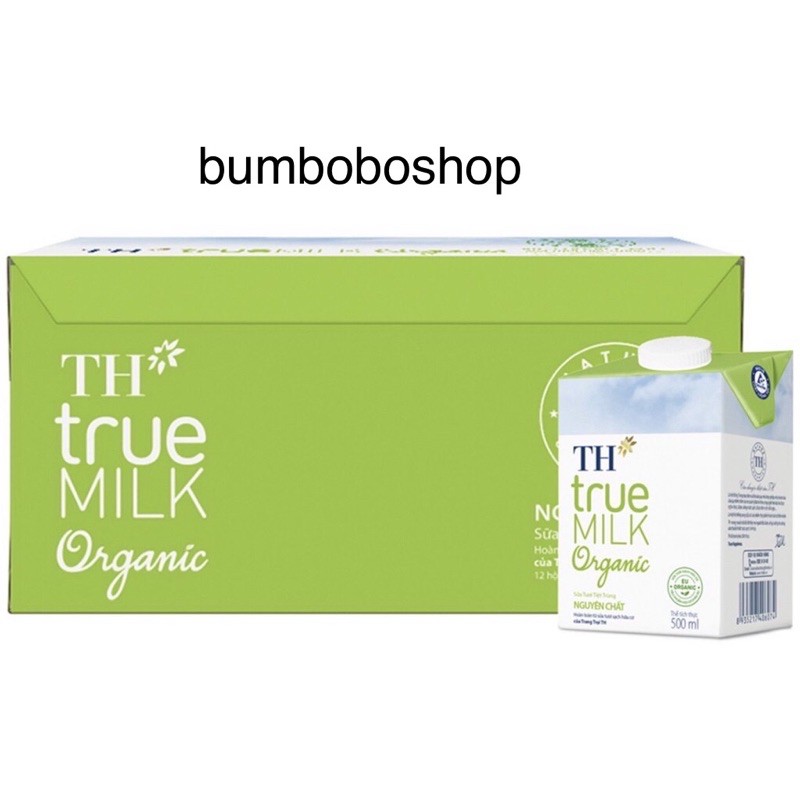 Thùng sữa TH true milk organic 500ml x 12 hộp