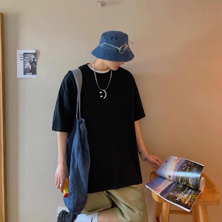 Áo Thun Tay Ngắn Dáng Rộng In Họa Tiết Phong Cách Hip Hop Hàn Quốc Thời Trang Cá Tính Cho Nam Size M-5XL