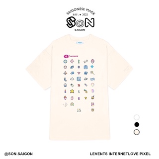 Levents - áo thun internetlove pixel/ cream local brand son.saigon
