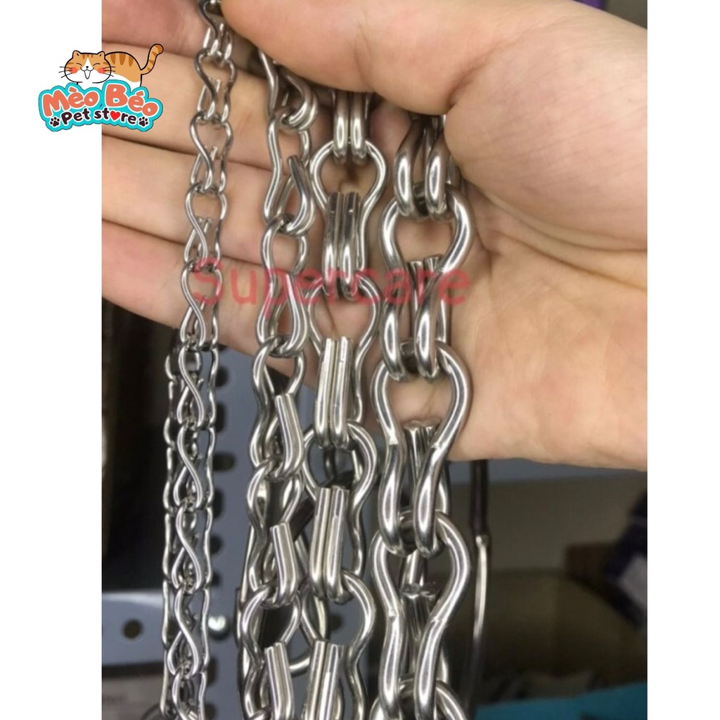 Dây xích inox kèm vòng cổ cho chó mèo