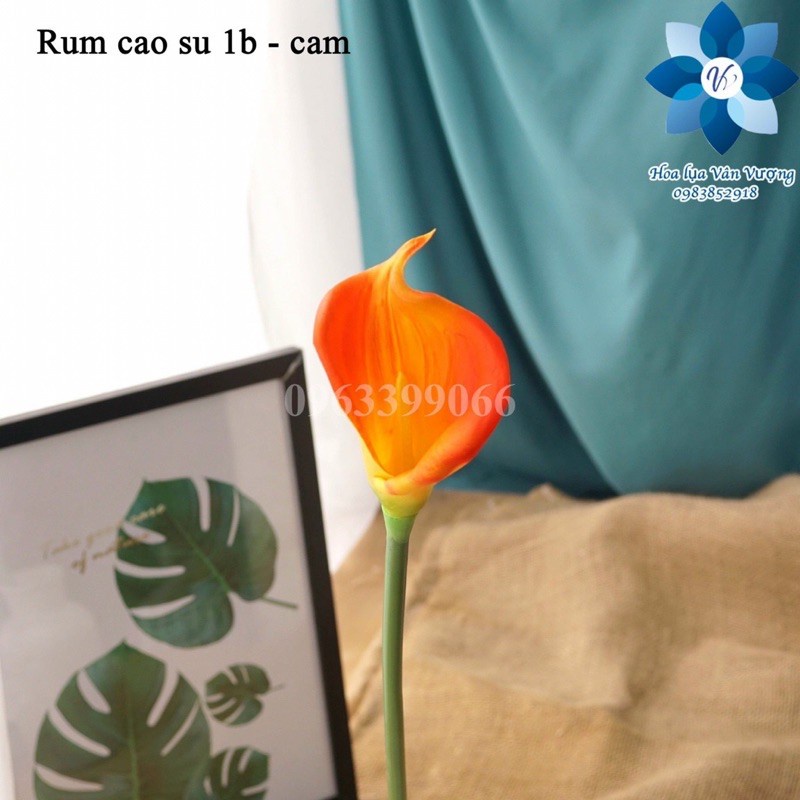 Hoa giả- hoa rum calla lily cao su cao cấp cành dài 70 cm siêu đẹp