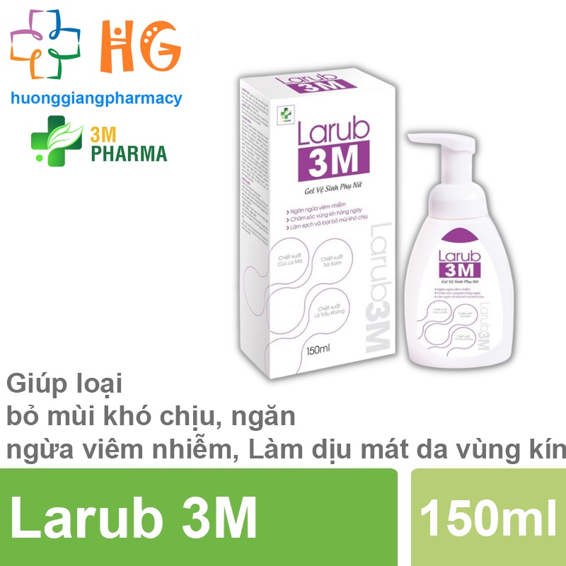 Dung dịch vệ sinh phụ nữ Larub 3M gel vệ sinh thảo dược 150ml
