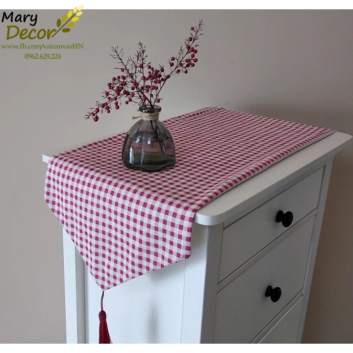 KHĂN RUNNER MARY DECOR - CARO ĐỎ KR-A03