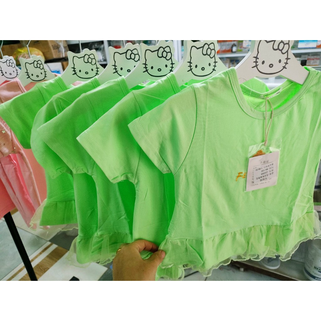 7-14kg Áo váy ren bèo bé gái quảng châu, 100% cotton cực đẹp