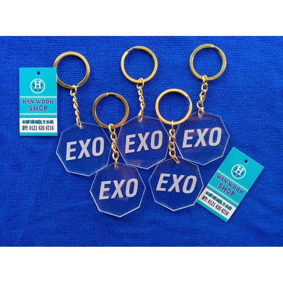 Móc Khóa đa giác EXO - khắc theo yêu cầu Kpop