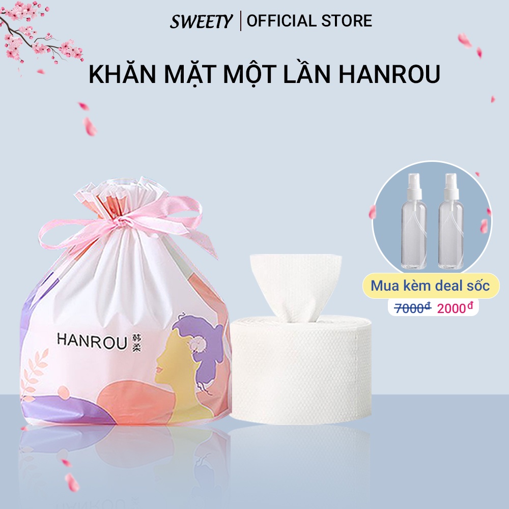 Khăn mặt khô Sweety dùng 1 lần lau khô, lau ướt - Giấy lau mặt dùng một lần