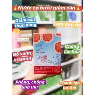 Trà bưởi giảm cân sanga real grapefruit vita tok tok 30 gói hàn quốc chính hãng - bưởi đỏ đẹp da giữ dáng
