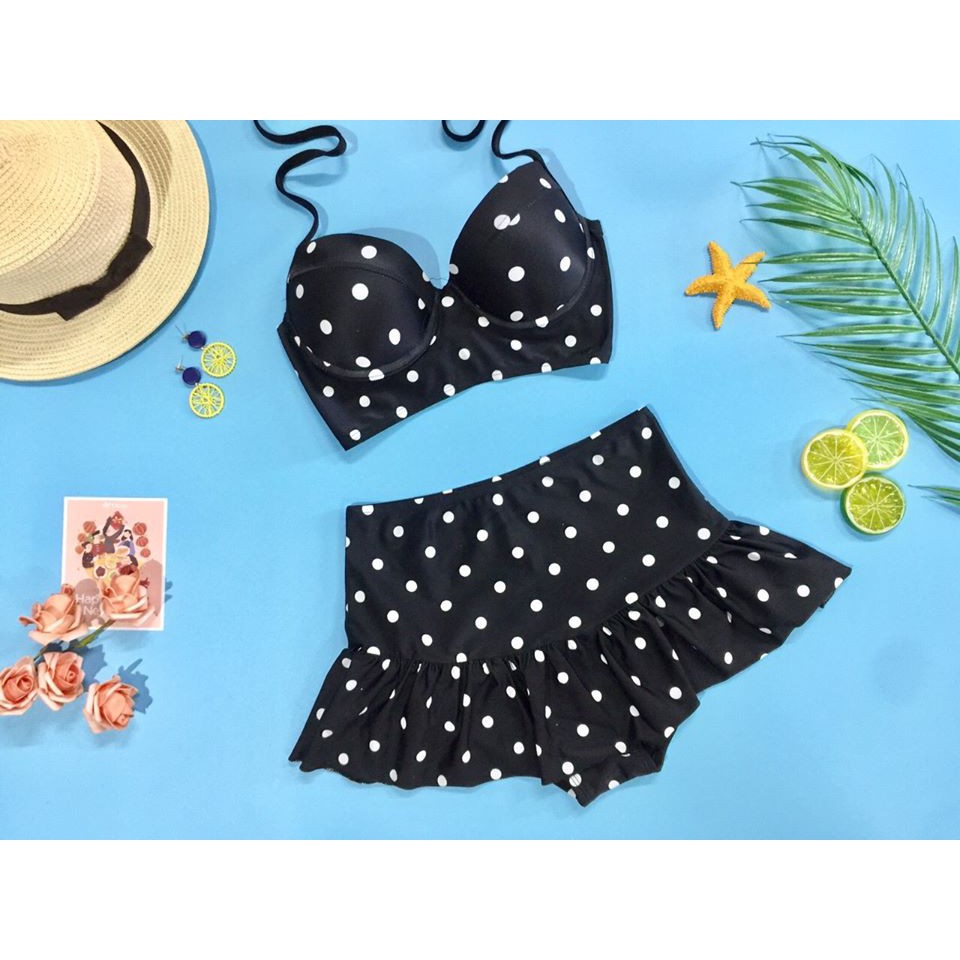 Bikini áo tắm 2 mảnh chấm bi váy cá (Ảnh tự chụp) | BigBuy360 - bigbuy360.vn