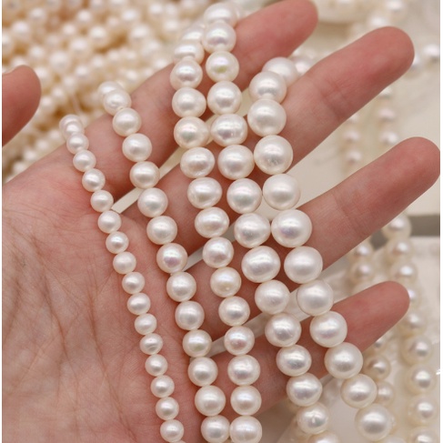 Chuỗi Hạt Ngọc Trai Tự Nhiên 4-8mm Màu Trắng Dùng Làm Trang Sức