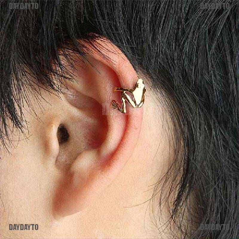 1 Bông Tai Mạ Vàng Hình Chú Ếch Dễ Thương Phong Cách Punk