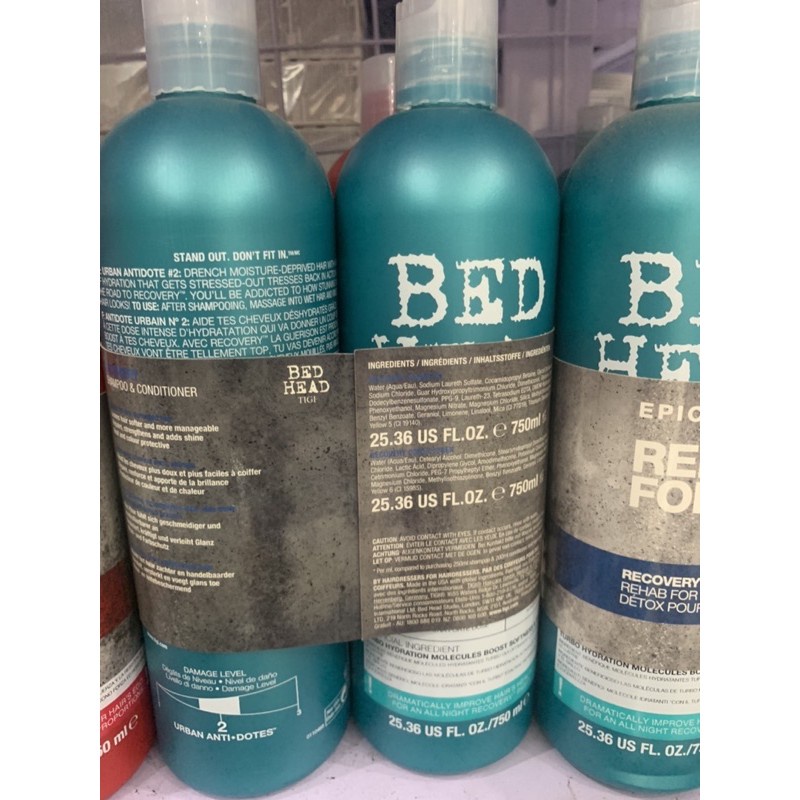 Cặp gội xả Tigi Bed Head # đỏ, tím, xanh dương. chuẩn UK fake đền 100 lần