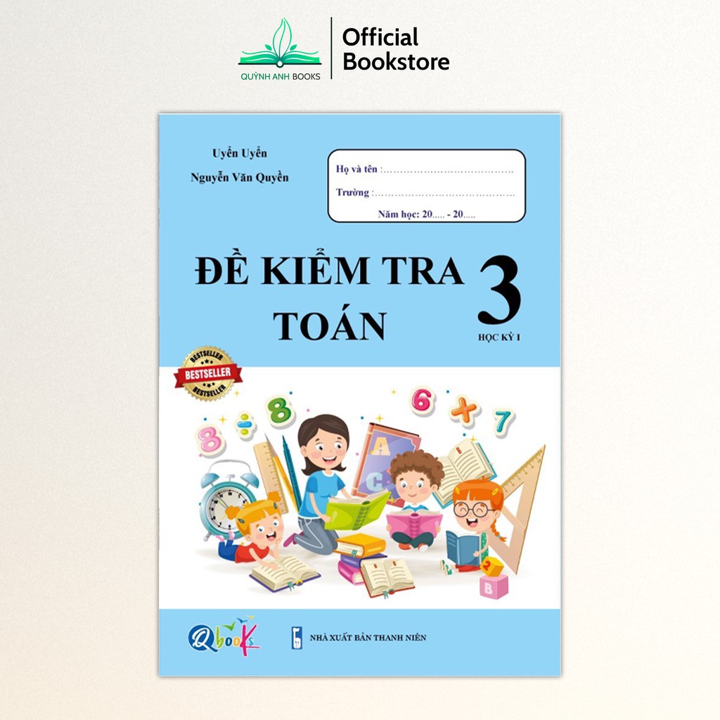 Sách - Combo 4 cuốn bài tập tuần và đề kiểm tra toán và tiếng việt lớp 3 học kỳ 1 - NPH Qbooks