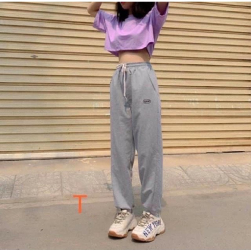 (Rẻ Vô Địch) Quần jogger nữ trơn bo gấu chất thun da cá 2 màu alohashop91