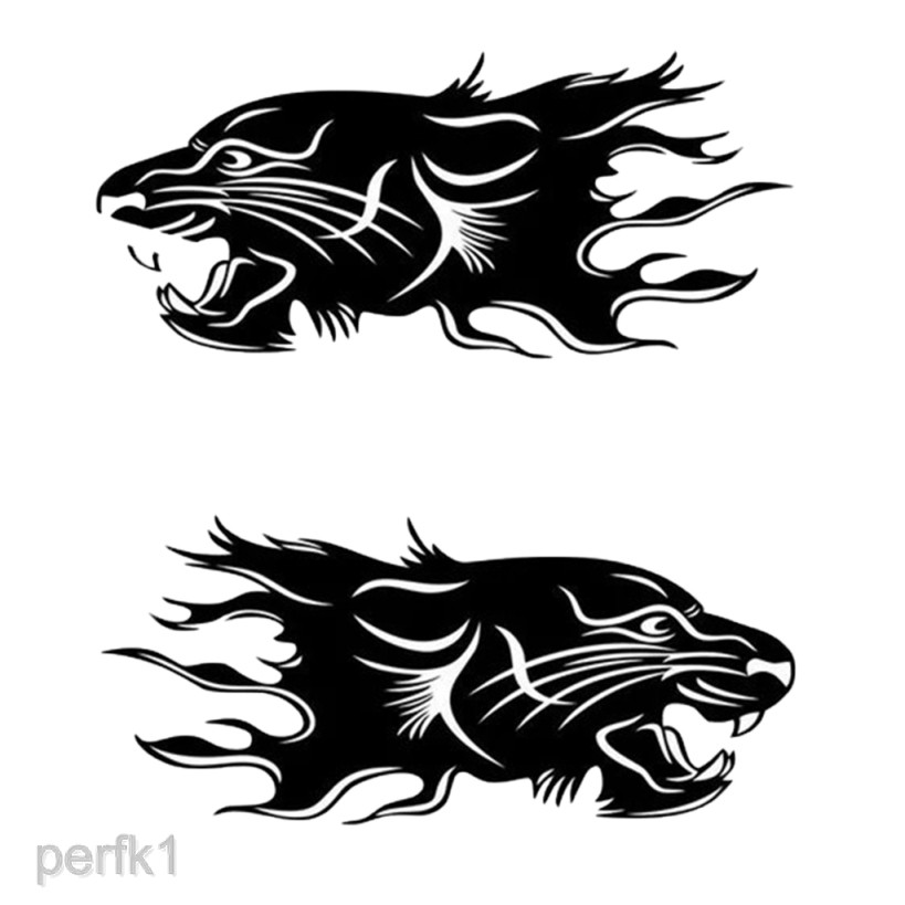 2 Decal hình con hổ dán trang trí xe ô tô