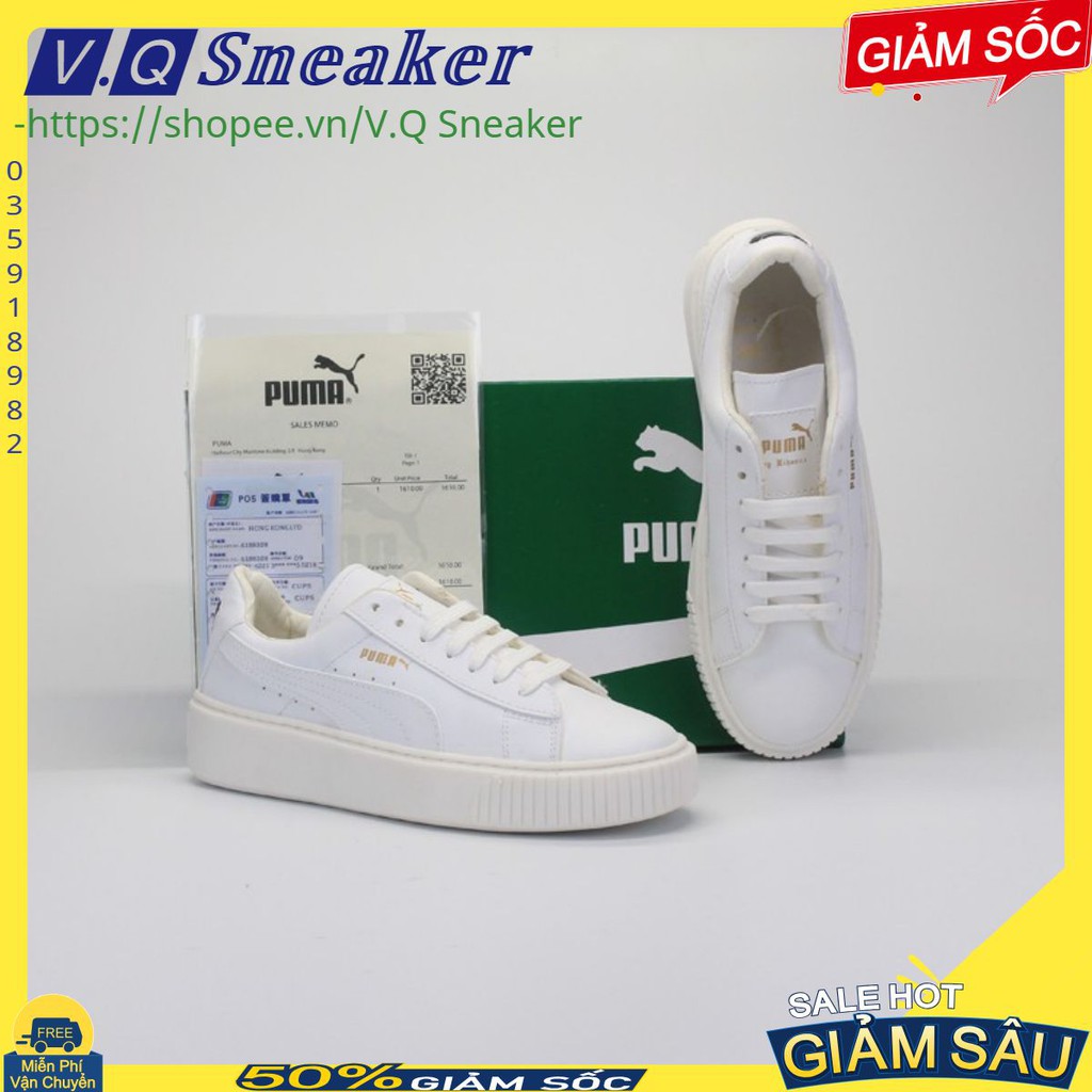 [Video Tận Cảnh - FREE SHIP] 🔥Giày thể thao 𝐏𝐔𝐌𝐀 Full trắng cao cấp PTT1 V.Q Sneaker