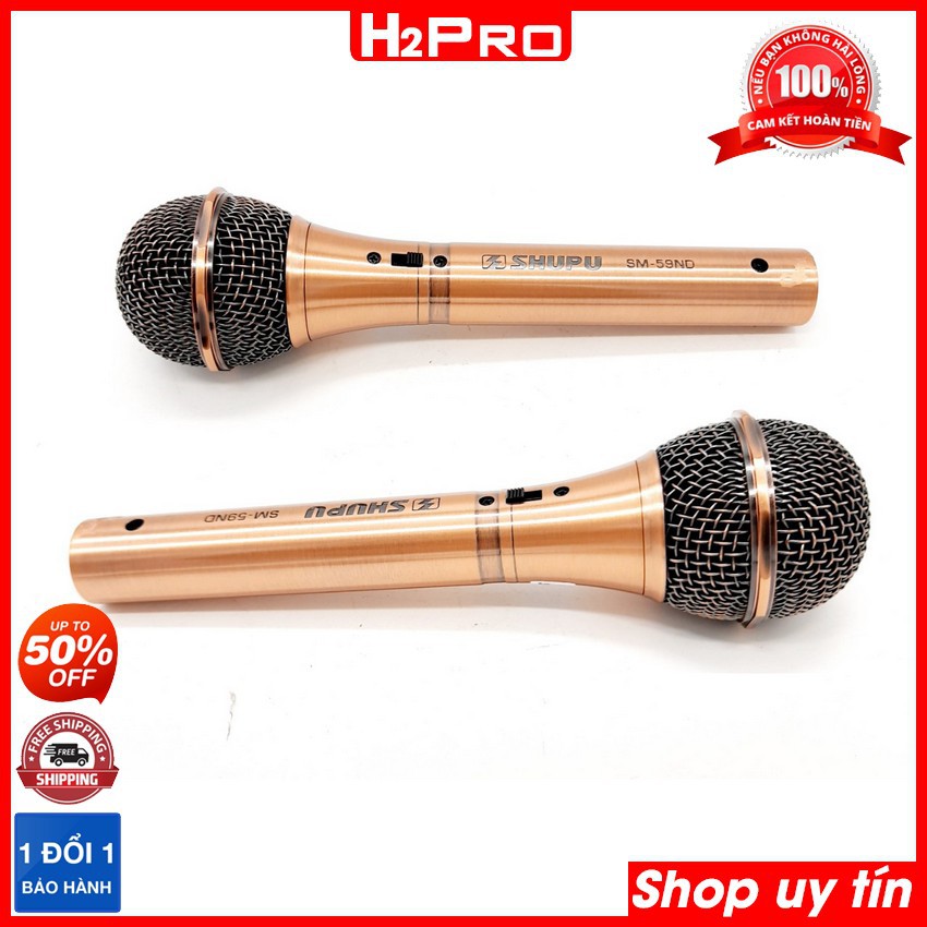 Micro karaoke có dây cao cấp SHUPU SM59ND H2Pro Chính hãng, hát nhẹ, giảm hú, micro karaoke cao cấp dây dài 6m