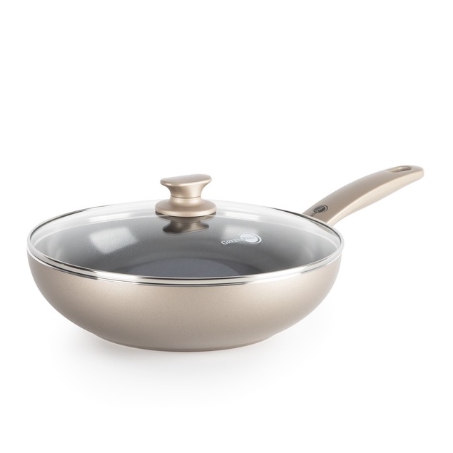 Chảo chống dính ceramic cao cấp GreenPan Cam.Bronze 28cm sâu có nắp - 044517