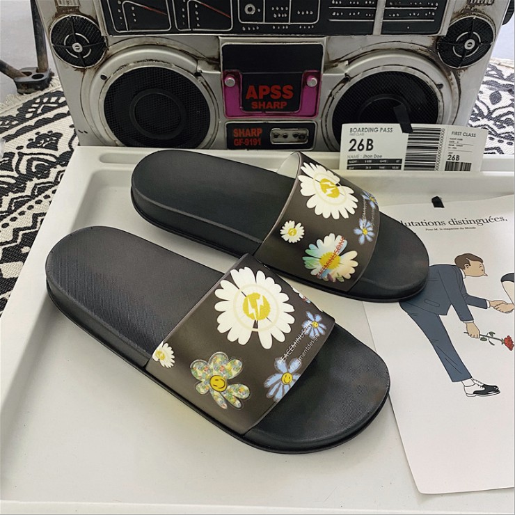Dép quai ngang nam nữ hoa cúc 2021
