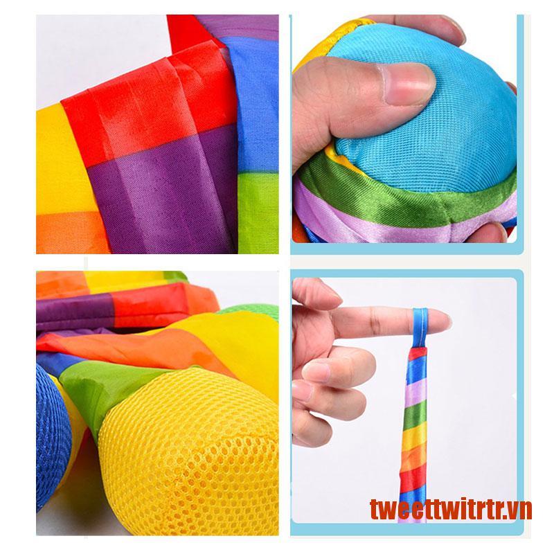 TRTR Ribbon Rainbow Ball Sandbags Bean Bag Children Hand Throwing Outdoor Games