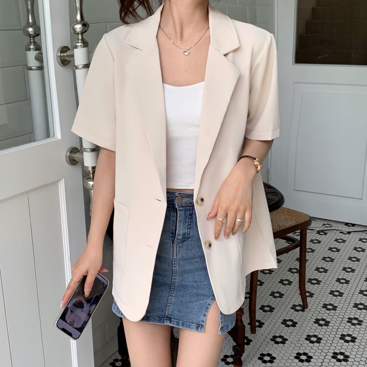 Áo Khoác Blazer Mỏng Dáng Rộng Thời Trang Mùa Hè Dành Cho Nữ