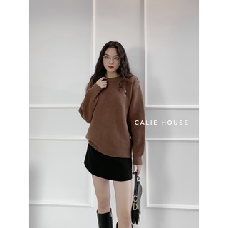 Áo len lông thỏ thêu hình trẻ trung thời trang nữ Calie House AL66