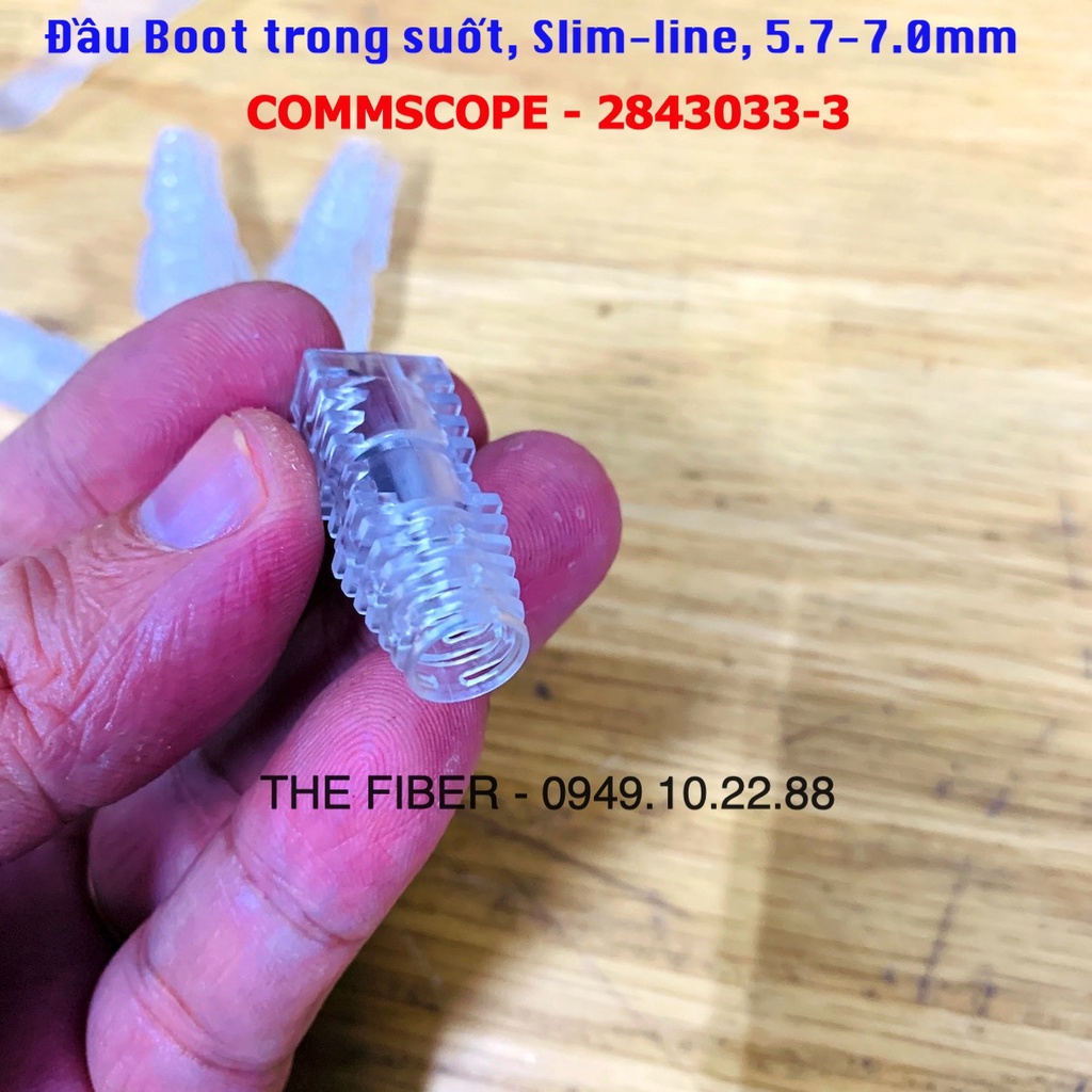 Bộ 10 Cái Đầu Boot chụp mạng trong suốt, Slim-line, 5.7-7.0mm COMMSCOPE 2843033-3