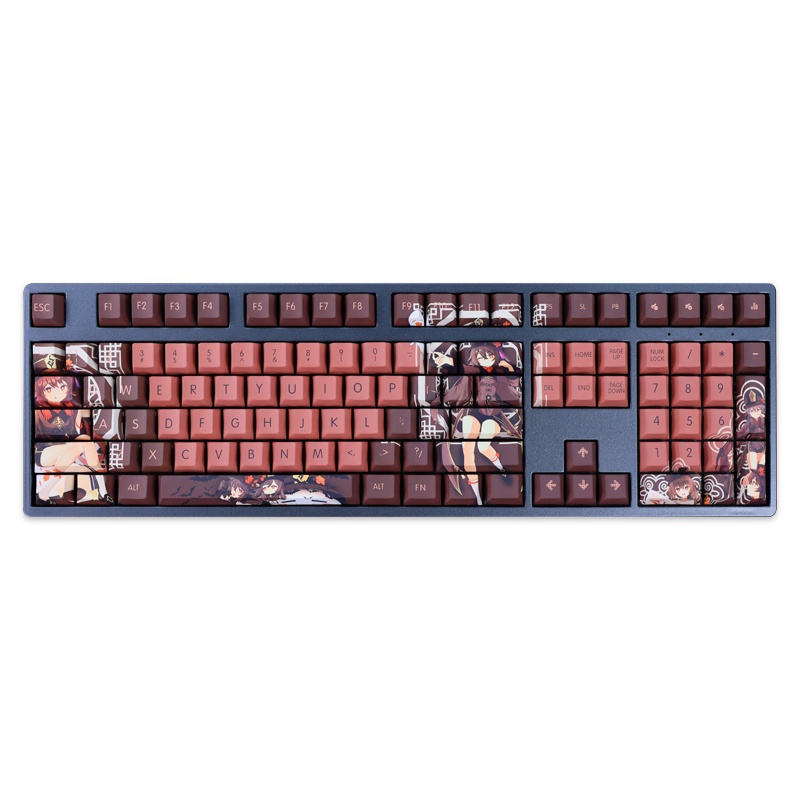 Genshin Impact Hu Tao Keycaps Cherry Profile Anime PBT Dye Sub Bàn phím cơ học Keycap