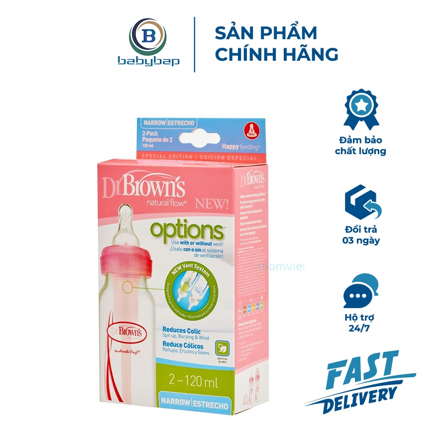 Combo 02 Bình Sữa Cổ Thường Option Nhựa PP Dr Brown_s